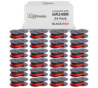 Msudoku Compatible con GR24 Cinta de calculadora universal de doble bobina Porelon 11216 GR24br Reemplazo para impresora Fr-2650tm Dataproducts R3027 (negro/rojo, paquete de 12)