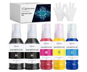 Msudoku Tinta de sublimación de 580 ml Compatibles para Epson E104 E102 ET-2870 ET-4810 ET-4800 ET-2815 ET-2810 ET-2820 ET-2830 ET-2850 ET-2856 Impresora para Transferencia de Calor cerámica bler
