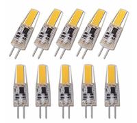 Msuidie Dimmable G4 Mini lámpara LED 6W AC DC 12V 220V Reemplazo de luces de vela 30W 40W Halógeno para candelabro Foco 10pcs,Color blanco cálido,AC DC12 / 20PCS