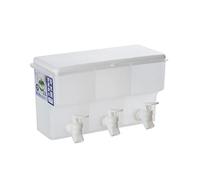 Msuiiixcccc 4L 3 Compartment Refrigerator Cold Kettle with Faucet Large Capacity Lemonade Bottle Multipurpose Kettle (Color : White, Size : 30 * 12 * 17cm)