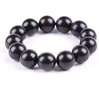 Msuiiixcccc African Ebony Mala Prayer Beads Bracelet Meditation Buddhist Rosary 18mm Men's African Black Tanvard Bracelet Praying Zen Brand