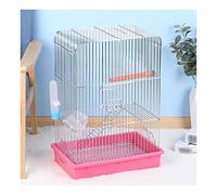 Msuiiixcccc Bird Cage Flat-Top Electroplated Metal Cage Tiger Skin Cockatiel Bird Portable Handle Flying Cage for Canary Love Bird Bird Cages (Color : B) (A)