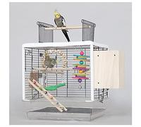 Msuiiixcccc Bird Cage Household Large-Scale Bird Cage Metal Interactive Parrot Cage with Breeding Box and Bird Cage Used for Myna Parrot Canary Love Bird Black Wind Parrot Bird Cages (Color : A)