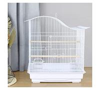 Msuiiixcccc Bird Cage Medium-Sized Bird Cage Parrot Cage Home Metal Peony Tiger Skin Pearl Bird with Handle and Feeding Box Suitable for Parakeets Canaries Love Birds Bird Cages (Color : White)