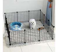 Msuiiixcccc Cat Playpen - Cat Cage DIY Pets Playpen Metal Enclosure Net Exercise Yard Fence Cage with Door for Small Pets (C7+Foam Floor Mat)