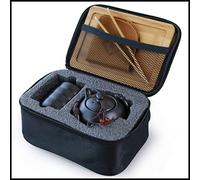 Msuiiixcccc Ceramic Teapot Kettle Gaiwan Travel Ceramic Tea Cup for Tea Pot Portable Tea Set Drinkware (Color : Black) (Black)