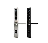 Msuiiixcccc Cerradura de Puerta biométrica con Huella Dactilar Cerradura de Puerta Inteligente electrónica Cerradura de Tarjeta Bloqueo de contraseña (Color: 3585 Swing Black) (Negro)