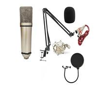 Msuiiixcccc Condenser Professional Microphone Kit with Metal Shock Mount Microphone for Computer Podcast Gaming Recording Singing (Color : Suit3-34mm Diaphragm)