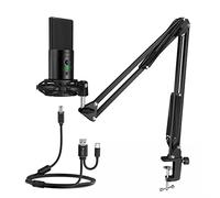 Msuiiixcccc Game Streaming Microphone Kit is Suitable for PC Computer, Boom Mute Button and Gain, Podcast Recording Studio Microphone