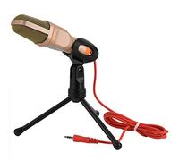 Msuiiixcccc Handheld Microphone Professional 3.5mm Jack Wired Sound Stereo Mic with Stand Tripod for Desktop PC (Color : B) (B)