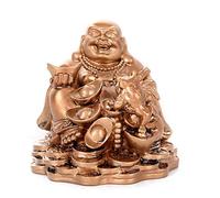 Msuiiixcccc Laughing Buddha Statue for Good Luck Decoration Feng Shui Buddha Turtle and Buddha Statue Sculpture Resin Maitreya Buddha Statue Home Decoration Toad Laughing Buddha Natural