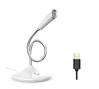 Msuiiixcccc Microphone Microphone 360° Adjust Freely Studio Speech Mini Mic Gaming Chatting Recording USB Microphone Desktop PC Laptop (Color : Red) (White)