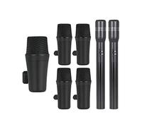 Msuiiixcccc Microphone Professional 7 Pieces Drum Microphone Kit Condenser Recording Mic Dynamic Mic with Clips SC-7C Suitable for Anchor, Dubbing Studio, Recording, st