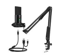 Msuiiixcccc Microphone USB C&A Gaming Streaming Microphone Kit for PC Computer, Arm Stand Mute Button&Gain,Studio Mic for Podcast Recording-T683 Suitable for Anchor, Dubbing Studio, Recording, st