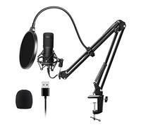 Msuiiixcccc USB Condenser Microphone, 192KHZ/24Bit Professional PC Streaming Podcast Cardioid Microphone Kit for Recording