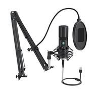 Msuiiixcccc USB Microphone 192KHZ/24BIT Professional Cardioid Condenser Podcast Mic with One-Touch Mute and Mic Gain Knob