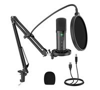 Msuiiixcccc USB Microphone Set 192KHz/24Bit Microfone Professional Cardioid Condenser Podcast Mic with Mute Button & Audio Jack PM401