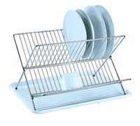 MSV 110532 - escurre Platos, Plegable con Bandeja, Metal, Blanco, 34.5 x 27 x 40 cm