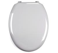 MSV 140016 WC-asiento, DM/acero inoxidable, 42,5 x 36,5 x 1,6 cm, gris
