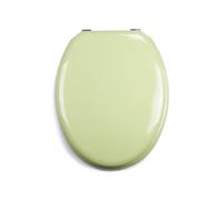MSV 140018 - Asiento Inodoro sujeto a Acero Inoxidable, Madera DM, Verde Pistacho, 42,5 x 36,5 x 1,6 cm