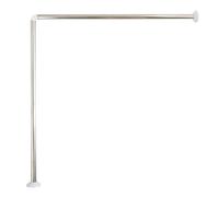 MSV Barra de Ducha de Esquina de 80 x 80 cm, de Acero Inoxidable, Plata, 80x2.5x2.5 cm