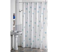 MSV Cortina de Ducha Flores Azules de poliéster 180x200cm, 30 x 20 x 15 cm