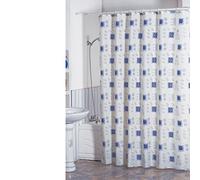 MSV 140112 poliéster Cortina de Ducha de plástico 180 x 200 x 0,1 cm - Incluye 12 Anillas para Barra de Cortina