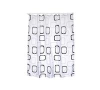 MSV 140241-180 x 200 cm, Color Negro y Azul Cuadrados de Cortina de Ducha (poliéster, Multicolor