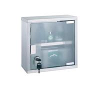 MSV 140489 Botiquín Botiquín Botiquín botiquín casero de acero inoxidable, 25 x 12 x 25 cm, automático «Tip-on», material de montaje y 2 llaves incluidas