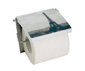 MSV 140573 Paris Portarrollos de Papel Higiénico de MDF, Multicolor, 13,4 x 11,6 x 2,2 cm