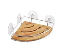 MSV 140609 - Estantería de Ducha de ángulo, bambú y Metal, con ventosas, Color Beige