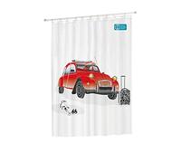 MSV 140814 Citroen 2Cv Cortina de Ducha 180x200cm Poliéster, PVC, Plata, 30x20x110 cm
