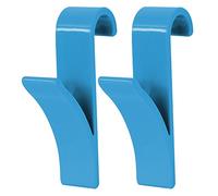 MSV 141417 Homexpert 141411 Ganchos para radiador 2 Piezas 6,4 x 9,8 x 2,5 cm, plástico, Azul, 6.4x9.8x2.5 cm, Metal