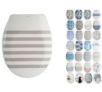 MSV 141738 "Deauville - Asiento de Inodoro de Duroplast con Cierre en plástico, Gris, 30 x 20 x 15 cm