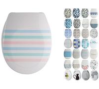 MSV 141739 "Deauville - Asiento de Inodoro de Duroplast con Cierre en Pastel, plástico, Multicolor, 30 x 20 x 15 cm