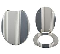 MSV 142212 Cardiff-Asiento de Inodoro (bisagras de Acero Inoxidable, Estable), Gris