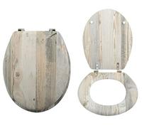 MSV 142215 Ombo-Asiento de Inodoro (bisagras de Acero Inoxidable, Estable y de Calidad), Madera