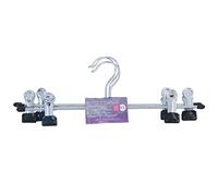 MSV 347 Juego de 3 Perchas con 3 Clips Hierro/PVC Negro 30,5 x 4 x 9 cm