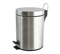MSV 5 L Cubo DE Basura con Pedal INOX 5L, Acero Inoxidable, Gris Satinado, 27.7x20.5x20.5 cm