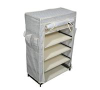 MSV 5 Niveles con Revestimiento Antipolvo, Zapatero, Organizador, Camping, hasta 15 Pares de Zapatos, para salón, Pasillo, 60 x 30 x 88 cm, Color Gris, Poliéster, 60x30x88