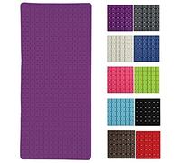MSV - Alfombra de baño Antideslizante Quadro - Diseño Moderno - 36 x 76 cm - Morado - Seguridad y Elegancia - Ideal para Cualquier baño