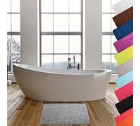 MSV Alfombra de Baño de Espuma, Diseño Piedras, PVC, Gris, 50x18x18 cm