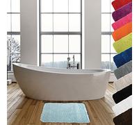 MSV - Alfombra de baño de Microfibra - 50 x 70 cm - Azul Claro - Suave y cómodo - Rápida absorción - Ideal para el baño - Fácil Cuidado - Secado rápido