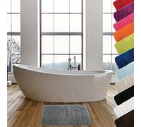 MSV - Alfombra de baño de Microfibra - 50 x 70 cm - Gris Claro - Suave y cómodo - Rápida absorción - Ideal para el baño - Fácil Cuidado - Secado rápido