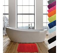 MSV - Alfombra de baño de Microfibra - 50 x 70 cm - Rojo - Suave y cómodo - Rápida absorción - Ideal para el baño - Fácil Cuidado - Secado rápido