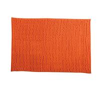 MSV Alfombrilla de baño de Chenilla de Pelo Largo, 50 x 80 cm, Color Naranja