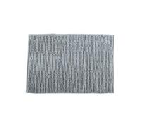 MSV - Alfombra de baño de Microfibra de Chenilla - Pelo Largo, Antideslizante - Lavable a máquina - Práctico Lazo para Colgar - Máxima Comodidad e higiene - Gris Claro - Individual - 40 x 60 cm