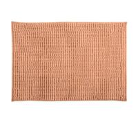 MSV - Alfombra de baño de Microfibra de Chenilla - Pelo Largo, Antideslizante - Lavable a máquina - Práctico Lazo para Colgar - Máxima Comodidad e higiene - Melocotón - Individual - 50 x 80 cm
