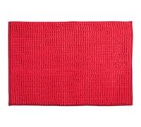 MSV - Alfombra de baño de Microfibra de Chenilla - Pelo Largo, Antideslizante - Lavable a máquina - Práctico Lazo para Colgar - Máxima Comodidad e higiene - Rojo - Individual - 40 x 60 cm