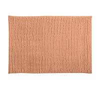 MSV - Alfombra de baño de Microfibra de Chenilla - Pelo Largo, Antideslizante - Lavable a máquina - Práctico Lazo para Colgar - Máxima Comodidad e higiene - Melocotón - Individual - 40 x 60 cm